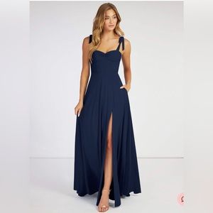 Azazie Marin Dress Dark Navy Blue size 8